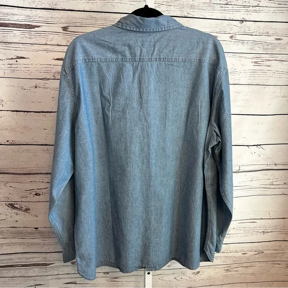 Men's Levi's The Worker Blue Button Down Long Sleeve Shirt XL NWT - Picture 6 of 11